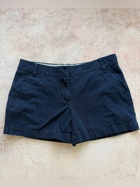 J. Crew Navy Casual Cotton-Blend Chino Shorts